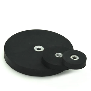 D66mm D88mm 1/4 Base magnética plana y perno Imanes de neodimio recubiertos de goma Soporte de montaje de ventosa - Product Image 3