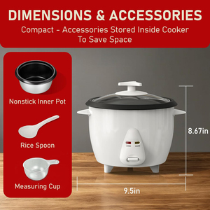 Cuisinières électriques 110 V avec couvercle en verre, antiadhésives, pour la maison, multi-capacités (0,6 L, 1,0 L, 1,5 L, 1,8 L, 2,2 L, 2,8 L), cuiseur à riz - Product Image 3