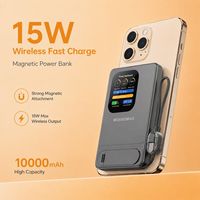 Tragbare Magnetische Kabellose Powerbank aus Aluminiumlegierung Ultra Slim 10000mAh PD20W Schnellladung mit Stabilem Ständer & Klarer LED-Anzeige B2B