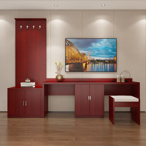 आधुनिक आधुनिक ठोस लकड़ी पर्यावरण के अनुकूल होटल बेडरूम फर्नीचर किफायती डिजाइन और होटल बिस्तर के साथ सेट - Product Image 5