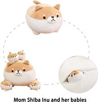 Animal en peluche Shiba Inu peluche avec 4 peluches Shiba Inu bébé dans son ventre en peluche coton peluche Animal jouet cadeau pour les enfants