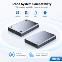 Boîtier double baie pour clonage hors ligne de SSD NVMe M.2, USB 3.2 Gen2x2 20 Gbit/s, en aluminium, compatible 2230/2242/2260/2280, jusqu'à 8 To, clé M