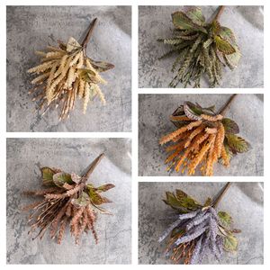 Bouquet de fleurs artificielles Alpine Grass Beauty Beads en plastique rose, violet, jaune, marron, café, vert, beige pour mariage - Product Image 3