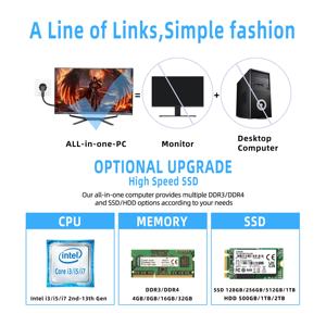 Computadora para juegos con pantalla curva I7 16 Graphic 32GB Vendedor Top <span class=keywords><strong>10</strong></span>. ª generación PC de escritorio todo en uno 27 pulgadas con cámara <span class=keywords><strong>Windows</strong></span> 11 - Product Image 3