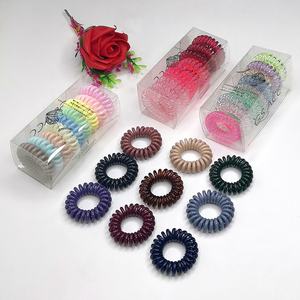 盒子4厘米亮无痕橡胶发饰电话短管线圈电线硅胶螺旋发带电话发带 - Product Image 3