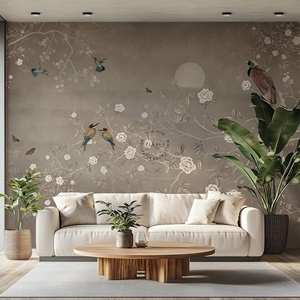 Papel Tapiz Mural Moderno con Diseño de Pájaros, Flores y Ramas, Fácil de Instalar, Impermeable y Ecológico, para la Pared de la Sala de Estar - Product Image 3