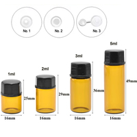 mini ambre bleu clair 1dram 1ml 2ml 3ml 5ml petites flacons cosmétiques en verre bouteille avec réducteur d’orifice en stock