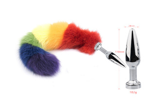 Alta Qualidade Metal 40Cm Cores Fox Tail Anal <span class=keywords><strong>Plug</strong></span> Masturbador Feminino Treinamento Props Tail <span class=keywords><strong>Butt</strong></span> <span class=keywords><strong>Plug</strong></span> Brinquedos Sexuais Anal para Mulher Homens - Product Image 5
