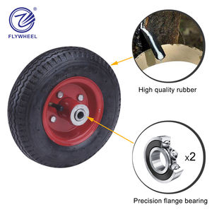 Mão do caminhão/carrinho de aço industrial aro rodízio de borracha 8 / <span class=keywords><strong>10</strong></span> / 12 / 16 polegada heavy duty pneumático roda giratória rodízio - Product Image 3