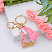 Personnalisé Brillant Mode Charme Alphabet Porte-clés Sac Pendentif Résine Lettre Initiale Porte-clés