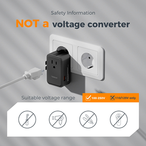 <span class=keywords><strong>TESSAN</strong></span> 20W Internationaler Stromadapter, Ultraflacher Universal-Reiseadapter mit 2 USB-C und 1 USB-A, Reiseadapter für weltweite Steckdosen - Product Image 6