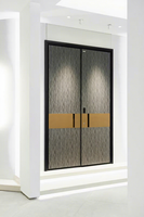Puerta de Entrada de Lujo en Aluminio Grabado, Método de Apertura Personalizado, Puerta de Seguridad Exterior para Puerta Principal de Villa