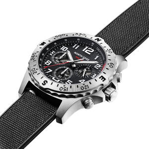 Montre solaire DF North Edge MACH 2 pour homme, style business décontracté, quartz, verre minéral, acier inoxydable, chronographe à 3 aiguilles, sports de plein air - Product Image 5