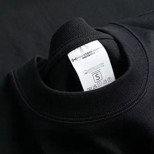 T-shirt streetwear surdimensionné de haute qualité 100% coton, poids lourd, imprimé en relief, col roulé, manches courtes pour homme - Product Image 6