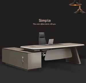โต๊ะผู้บริหาร CEO MDF L-shaped ใหม่เฟอร์นิเจอร์สำนักงานที่ทันสมัยดีไซน์หรู - Product Image 2