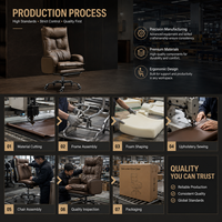 Chaise de bureau de direction moderne de luxe à dossier haut avec repose-pieds rétractable en cuir PU marron, chaise ergonomique pour patron, vente en gros directe usine