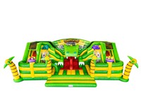 Ciudad de Diversión Inflable Comercial con Temática de Dinosaurios, Castillo Inflable Grande de PVC, Parque de Atracciones para Niños, Alquiler para Fiestas