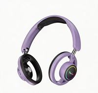 Casque sans fil supra-auriculaire en métal BT-23 avec éclairage LED RGB et suppression du bruit ENC 5.3 pour aviation et audiophiles - Vente en gros