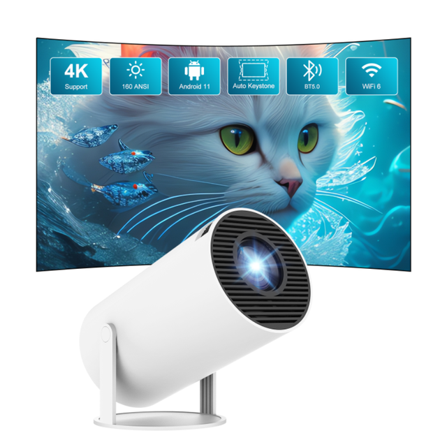 Salange HY300 Portable Mini Projector 4K hd Android 11 Smart Projector Proyector 160 ANSI Lumen Smart Home Theater Beamer
