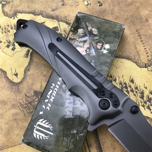 Couteau de poche pliant d'extérieur EDC DIY OEM pour la chasse, lame en acier de précision, manche en aluminium, haute dureté - Product Image 4