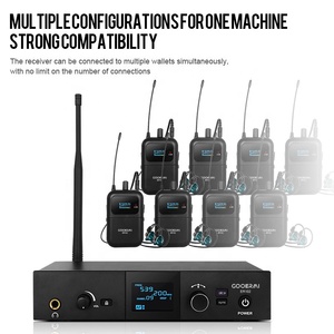 ER102 نظام ميكروفون لاسلكي 6 قنوات طية صدر السترة ميكروفون لاسلكي في الأذن رصد ميكروفون لاسلكي - Product Image 5