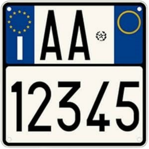 <span class=keywords><strong>Targhe</strong></span> Moto Personalizzate in Alluminio Lucido Riflettente con Design Europeo Italiano, Produzione su Misura - Product Image 3