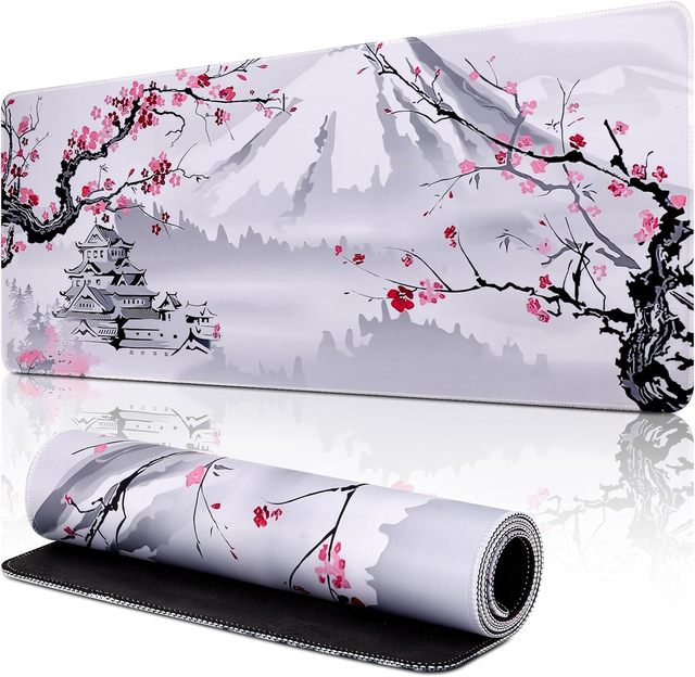 Wholesale Japanese-Style Cherry Blossom Patterns Customizable Water Resistant Scratch-Resistant Anti-Slip Gaming Mouse Pad