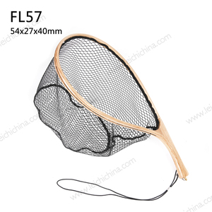 Tenkara – filet d'atterrissage de <span class=keywords><strong>truite</strong></span> à poignée courbe en bois avec revêtement en caoutchouc - Product Image 4