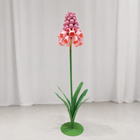Rangkaian Bunga Hyacinth Muscari Pink, Bunga Kertas Raksasa Buatan, Dekorasi Acara Pernikahan, Pajangan Bunga Komersial