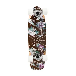 Best selling cruiser long board adulto outdoor sport Transferência De Calor Gráficos madeira surf skate para iniciantes