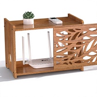 Meuble de rangement rustique pour routeur, en bois durable, décoratif, avec ventilation pour routeur WiFi et gestion des câbles, 9,84 pouces de hauteur