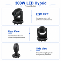 Projecteur LED hybride 3-en-1 320W Beam Spot Wash à tête mobile DMX512/Contrôle sonore en acier inoxydable pour scène, DJ et concerts