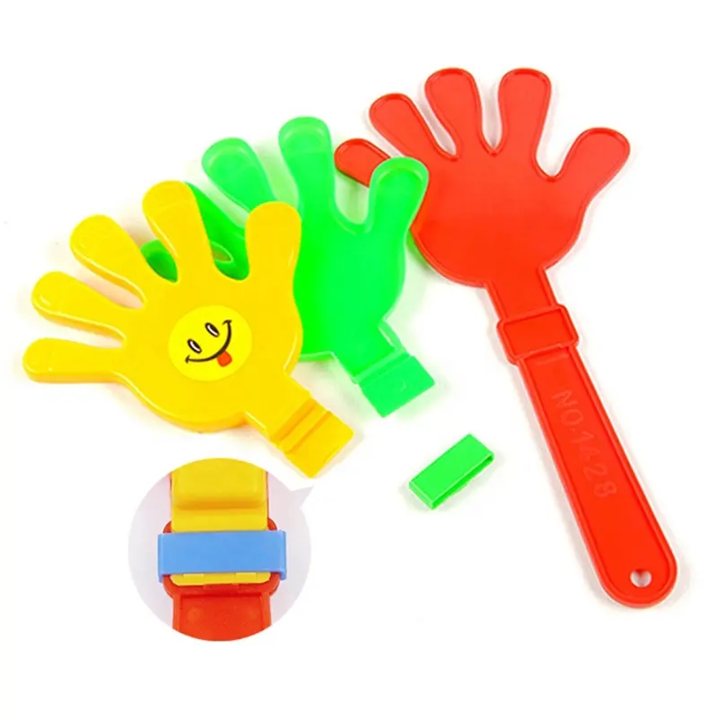 Brincos de mão para festas e jogos felizes de Natal, chapador de plástico PS, fabricante de ruído para palmas e torcida