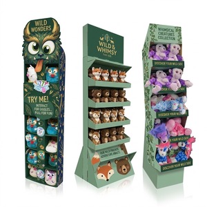 Support de présentation au sol en carton ondulé écologique personnalisé pour jouets en peluche, idéal pour les boutiques de cadeaux - Product Image 1