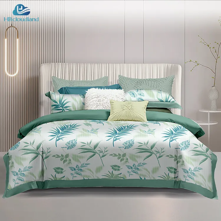 Lenzuola stampate Cloudland federa lenzuolo cotone lino copripiumino set design biancheria da letto Queen set 3 pezzi