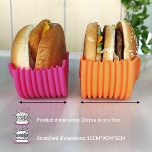 Wholesale Retractable Hamburger Holders Fixed <b>Box</b> Sandwich <b>Burger</b> Clip Rack Washable Silicone French Fry Sauce - Product Image 6