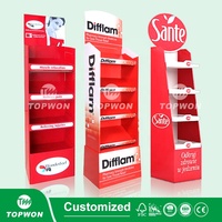 Support d'affichage de pharmacie en carton personnalisé, présentoir de bouteilles de vitamines, présentoirs de compléments alimentaires pour les pharmacies et les pharmacie