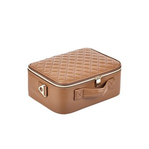 Bolsa de Maquillaje Merlad de Gran Capacidad con Cierre de Cremallera, Asa Suave, Estuche Cosmético, Color Marrón Maillard, Primavera 2024 - Product Image 1