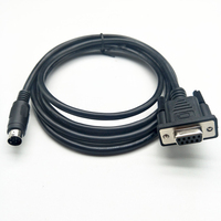 OEM de alta compatibilidad WIN10 DB9 hembra RS232 adaptador serie 8 PIN MINI DIN PLC Cable de descarga 1,8 m Par trenzado con chaqueta de PVC