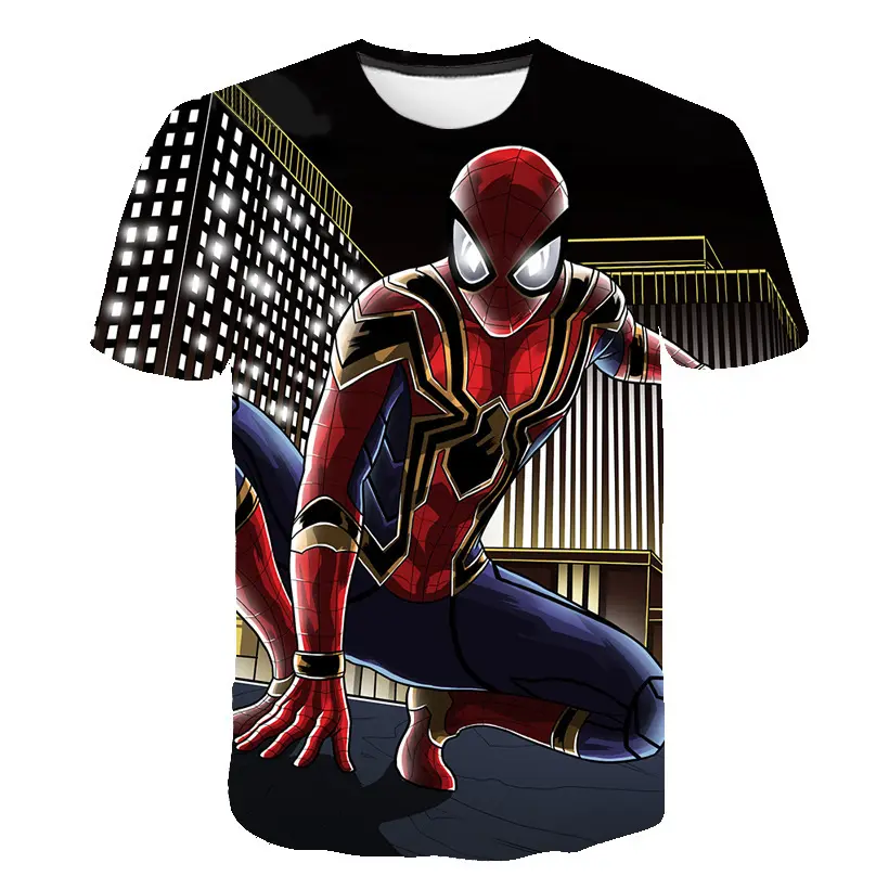 Marvel Men Clothes 2023 New Summer Spiderman 3D Print Short Sleeve T-shirt Casual Breathable Funny T Shirts Tops Plus Size
