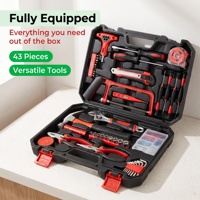 Kit d'outils à main complet de 43 pièces pour l'entretien quotidien et le bricolage en atelier