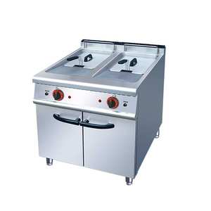 Friteuse électrique verticale commerciale à cylindre simple/double avec armoire, friteuse à poser au sol pour poulet frit et frites - Product Image 6