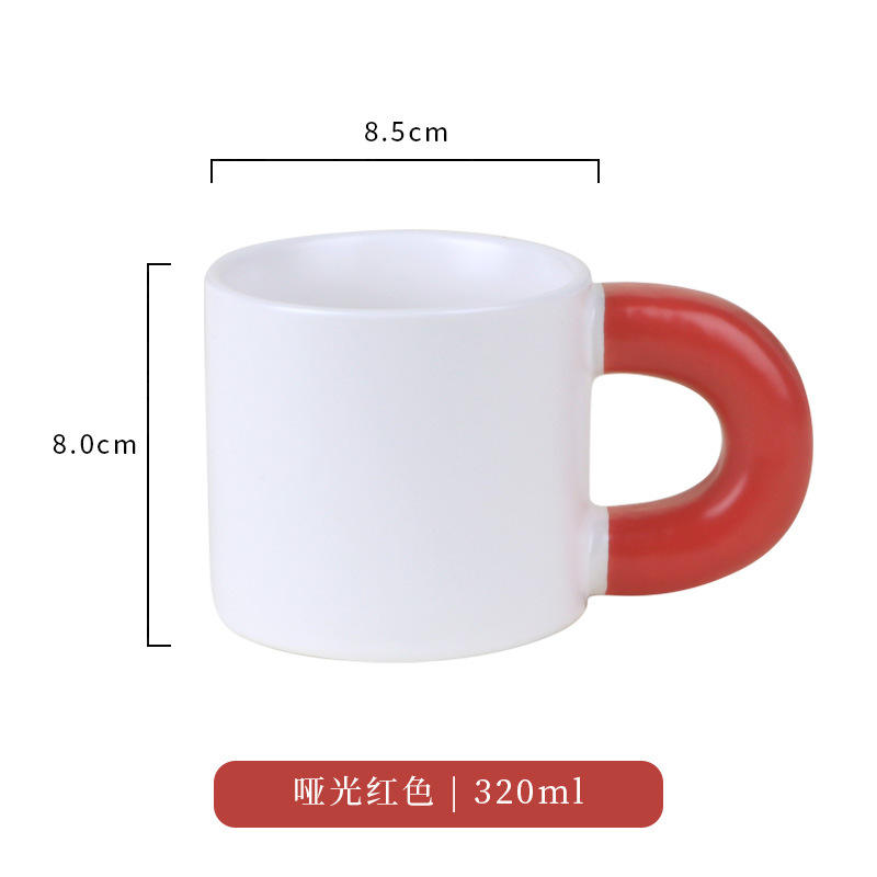 Tasse Chubby à poignée rouge mat