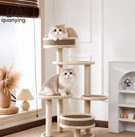Arbre à chat premium en sisal complet, tour multi-niveaux, condo pour chat, poteaux à gratter, lit en peluche, base stable, antidérapant, pour chats d'intérieur