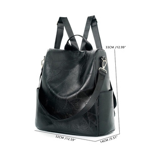 Custom Anti-Theft Fashion <b>Waterproof</b> PU <b>Backpack</b> with Zipper Closure for Women Girls <b>School</b> Outdoor Travel 20-35L Capacity - Product Image 5