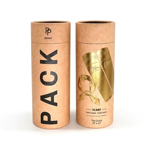 Boîte <span class=keywords><strong>Cadeau</strong></span> Cylindrique en Papier Kraft Personnalisée Vente en Gros Emballage en Carton Recyclable pour Bouteilles de Vin et Cadeaux - Product Image 1