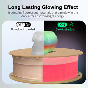 Filament PLA Lumineux LONQI Blanc à Rouge Arc-en-ciel 1,75 mm 1 kg, Filament PLA Luminescent, Filament PLA qui brille dans le noir pour imprimante 3D - Product Image 2