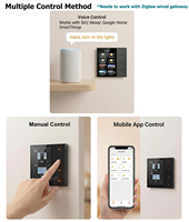 Interrupteur intelligent F3 Pro Tuya Zigbee avec écran 3,5 pouces, variateur de lumière 4 canaux CCT, capteur radar, compatible ZHA Home Assistant et Smart Life, panneau mural