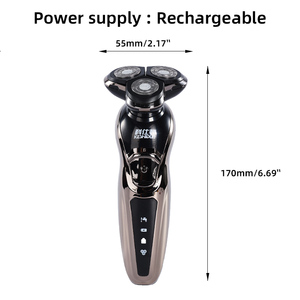 เครื่องโกนหนวดโรตารี่สำหรับผู้ชาย ขายดี พกพาสะดวก ชาร์จผ่าน USB กันน้ำ IPX7 ล้างทำความสะอาดได้ เหมาะสำหรับการเดินทาง โรงแรม โกนขนบิกินี่ - Product Image 4