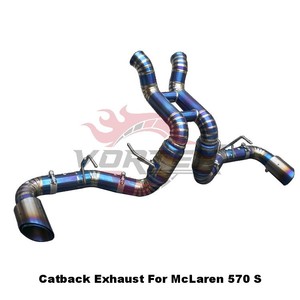 Vortex Performance V8 Racing Exhaust for McLaren 570S Titanium Straight Catback Sound System Blue Burnt Tips <b>Kit</b> - Product Image 1